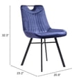thumbnail image 3 of ZUO Tyler Dining Chair (Set of 2) Blue, 3 of 11