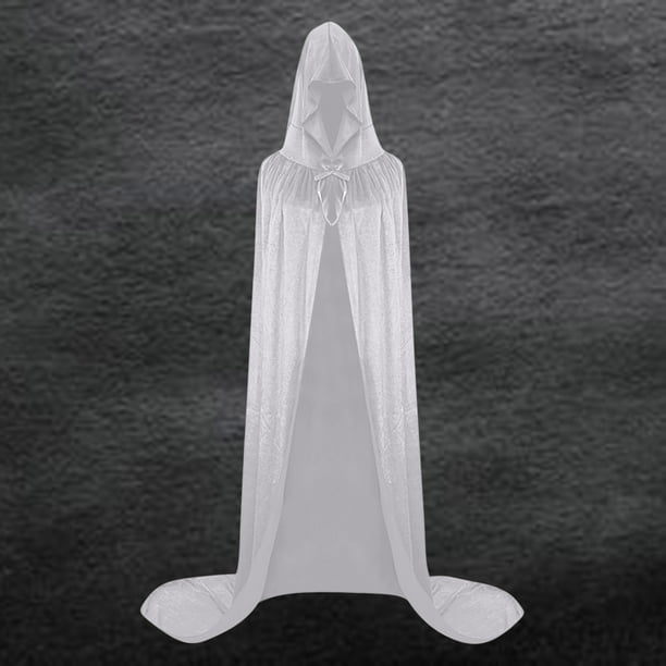 Capa unisex para mujer, larga, con capucha, para cosplay, Halloween, color liso