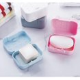 thumbnail image 5 of 4 Piezas Caja de Jabón de Viaje Portátil Caja de Jabón de Plástico Contenedor de Plato con Esponja de Lixiviado para Baño Senderismo al Aire Libre Camping Gimnasio - Blanco + Rosa, 5 of 5
