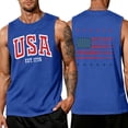 thumbnail image 2 of American Flag Tank Tops for Men 4th of July Shirts USA Muscle Sleeveless Shirt Patriotic Tank Tops Blue XXL, 2 of 4