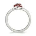 thumbnail image 2 of Sterling Silver Red Enameled Awareness Ribbon Ring, 2 of 8