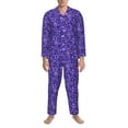 thumbnail image 3 of Sikiie New Year Snowflakes Mens Pajama Set, Soft Warm Long Sleeve Sleepwear, Cozy Button-Down Pjs for Men-X-Large, 3 of 7