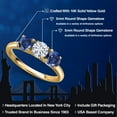 thumbnail image 2 of Gem Stone King 10K Yellow Gold White Moissanite and Blue Created Sapphire Engagement Ring for Women | 1.70 Cttw | Round 5MM | Gemstone Birthstone | Size 5, 2 of 7