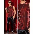 thumbnail image 5 of DARING DIVA Men's Glitter Tank Top Sleeveless Disco See Through Sparkly Vest XL Red, 5 of 6