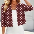 thumbnail image 5 of Gamivast Bolero Shrugs for Women Polka Dot 3/4 Sleeve Open Front Cropped Cardigan Lightweight Casual Dress Cover Up Vintage Style Tops for Spring Summer Vacation Wear, 5 of 6