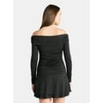 thumbnail image 3 of No Boundaries Off-The-Shoulder Mini Dress with Long Sleeves, Women's, 3 of 5