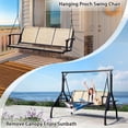 thumbnail image 6 of NOBLEMOOD Outdoor Patio Swing with Adjustable Canopy, Cup Holders, Waterproof Textilene Swing Chair for Backyard Garden Patio, 6 of 8