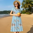 thumbnail image 4 of Naloa Octopus Print Womens Summer A-Line Dress with Pockets,Short Sleeve Dresses,Flowy Beach Swing Dress for Vacation Travel, 4 of 6
