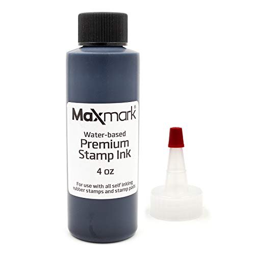 MaxMark Premium Refill Ink for self Inking Stamps and Stamp Pads, Black