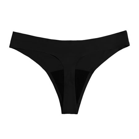 Chuancc Thongs For Women Womens Cheeky Underwear s Menstrual Physiological Swimming Leak Proof 4 Layer Menstrual Bikini Swim Bottoms Underwear High Waisted Underwear for Women Black M Clearance