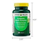 (3 pack) Spring Valley Probiotic Multi-Enzyme Digestive Formula Tablets, 200 Count