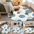 thumbnail image 5 of Round Rug 5Ft Washable Non-Slip, Abstract Geometric Circle Area Rugs for Living Room Bedroom, Farmhouse Vintage Polka Dot Teal Blue Indoor Floor Mats Carpet Runner for Home Decor Aesthetic, 5 of 8