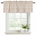 thumbnail image 2 of Orange Flowers Valances for Windows, Decorative Rod Pocket Window Valance Curtains, Boho Ethnic Retro Abstract Floral Art Short Curtain Drapes for Kitchen/Living Room, 2 Panels, 42" W x 18" L, 2 of 8
