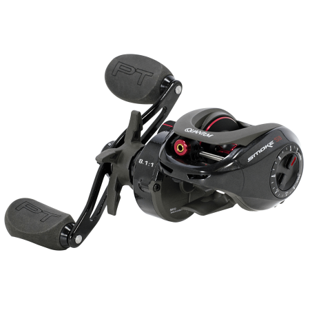 UPC: 0032784627746 | Quantum Smoke Baitcast Fishing Reel Size 100 Reel Right-Hand Retrieve Large EVA Handle Knobs and Continuous Anti-Reverse Clutch 10+1 Bearings 8.1:1 Gear Ratio Black