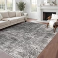 thumbnail image 5 of 8x10 Washable Area Rugs Living Room Bedroom Non-Slip Vintage Large Area Rug Stain-Resistant Low Pile Retro Floral Accent Dining Room Home Decor Grey, 5 of 8