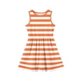 thumbnail image 3 of YOUYEDIAN Toddler Girls Striped Summer Dress Kids Cute Sleeveless Dresses Teen Casual Patchwork Crew Neck Sundress (Saffron, 13-14 Years), 3 of 4
