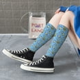 thumbnail image 6 of Balery Blue paisley pattern Printed Novelty Socks Men's Women's Crew Socks Sports Socks Knee High Socks Cotton Socks Quirky and Cool Socks, 6 of 9