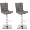 thumbnail image 1 of CorLiving Quinn Modern Fabric Upholstered Indoor Adjustable Height Barstools, Medium Grey (Set of 2), 1 of 9