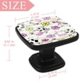 thumbnail image 4 of 4 Pcs Square Cabinet Handle Cupboard Knob Drawer Pulls Handle Cows and Flowers Drawer Knobs with Screws Furniture Decoration, 4 of 7