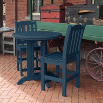 Highwood's 36" Round 3-pc Lehigh Dining Set - Counter Height, Outdoor, Eco-friendly, Synthetic Wood