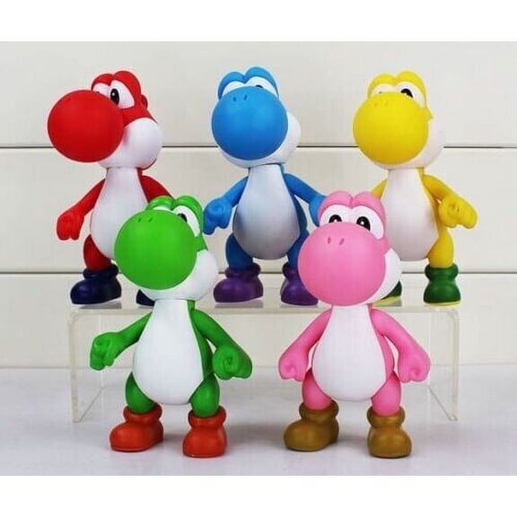 Super Mario Bros Brothers - Yoshi Action Figures Collection 5" Set of 5