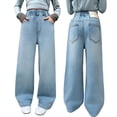 thumbnail image 2 of Fashionable Straight Leg Trousers For Big Girls Comfortable Loose Fit Casual Wide Leg Pants Teen Youth Long Bottoms Tween Kids Summer Soft Comfy Cute Teen Basic Pants, 2 of 8