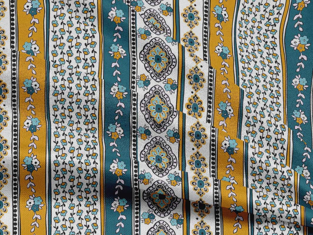 oneOone Rayon Dark Teal Green Fabric Words Of Wisdom For The Happy Couple Advice Card Floral Border Dress Material Fabric Print Fabric By The Yard 56 Inch Wide
