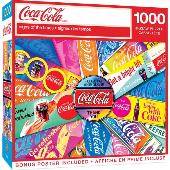 MasterPieces Coca-Cola Jigsaw Puzzle, 1000-Piece Signs of the Times Puzzle, 19.25 x 26.75 Inches