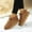 #354-Brown, variant on Roncen Women's Winter Fleece-Lined Snow Boots - Fashion Casual Short Shaft Ankle Boots with Solid Color Round Toe and Thick Flat Sole for Warmth & Comfort