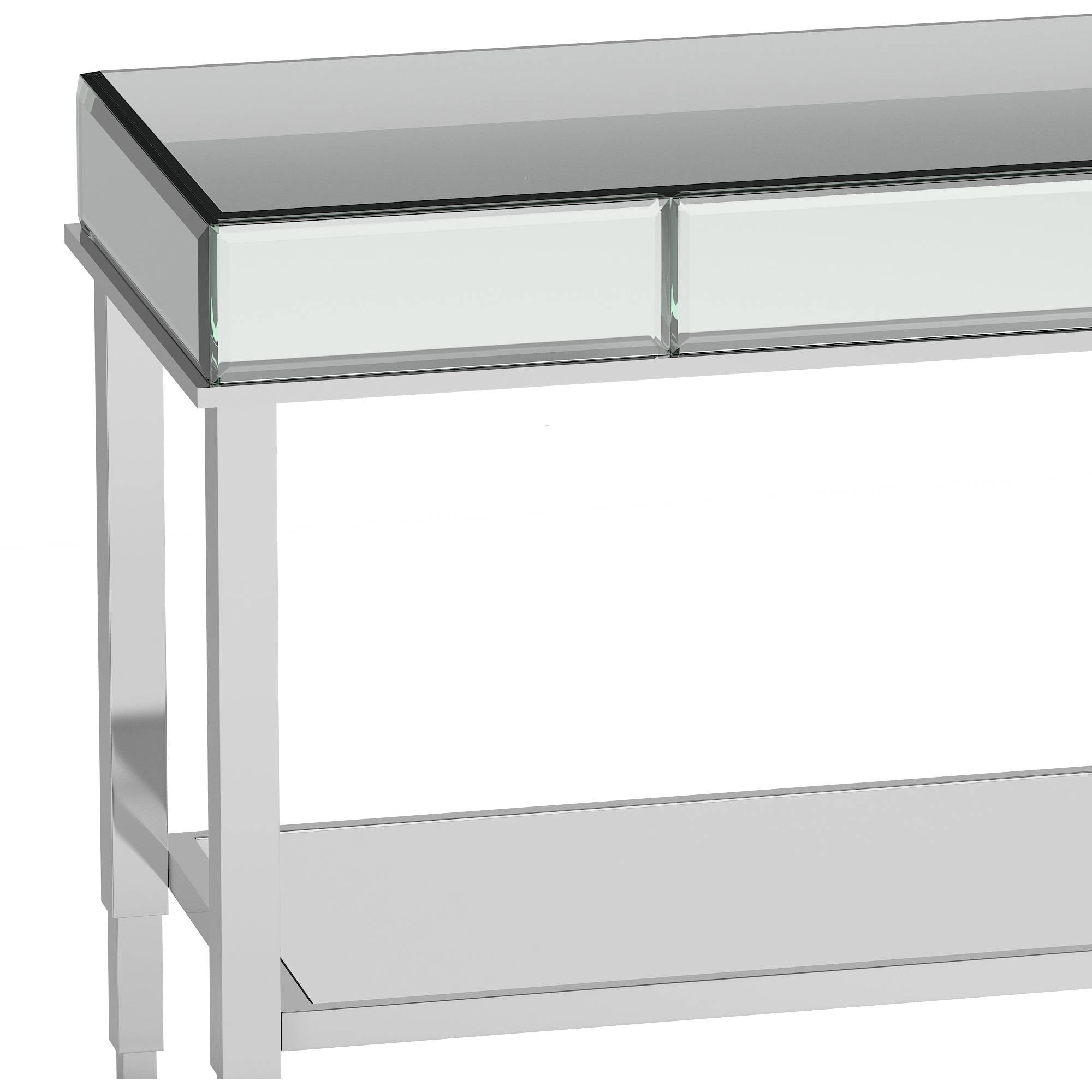 Chelsea Lane Pacey Mirrored Sofa Table with Metal Frame, Chrome