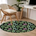thumbnail image 4 of Cactus Summer Round Area Rug 4Ft Washable Circle Rugs for Bedroom Dining Room, Watercolor Tropical Botanical Black Non-Slip Carpet Floor Mats Indoor Outdoor Carpet Runner Aesthetic Home Decor, 4 of 8