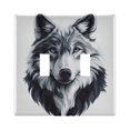 thumbnail image 2 of Dailycode Light Switch Plate Covers 3 Gang Wall Plate Plastics Outlet Covers for Kitchen Home Office Decor Black White Wolf Face, 2 of 8