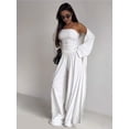 thumbnail image 6 of Women'S Autumn Home Wear Three-Piece Sportswear Casual Long-Sleeved Top High-Waisted Sports Pants Suit White L, 6 of 9
