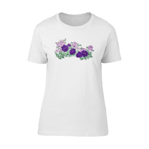 Traditional Purple Flowers Brush Tee Women's -Image by Shutterstock