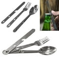 thumbnail image 5 of 2 Sets Camping Cutlery 4 in 1 Eating Utensils Fork Knife Spoon Stainless Steel, 5 of 5