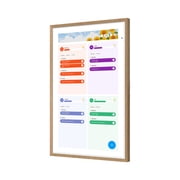 ApoloSign 15.6 inch Digital Calendar, Dual-Mode Smart Wall Planner & Interactive Display Electronic Touchscreen Chore Chart for Family Schedules, Sync Calendars, No Subscription (Teak)