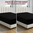 thumbnail image 2 of Lux Decor 2-Pack King Size Fitted Sheet Only - Upto 16" Deep Pocket, All-Around Elastic, Ultra Soft Microfiber, No-Slip Fit, Wrinkle & Fade Resistant - Black, 2 of 8