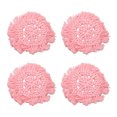 thumbnail image 1 of Posavasos tejidos de hilo de algodón con borla, redondos, Color puro, elegantes, DIY, pintalabios, almohadillas para ollas, color rosa, 4 Uds., 1 of 5