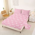 thumbnail image 2 of Manfei Pink Bow Heart Full Size Sheets For Girls,Dreamy Princess Style Print Bed Sheets For Kids,4-Piece, 2 of 6