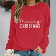 thumbnail image 5 of Elvqul Crewneck Sweatshirts for Women Casual Tops Long Sleeve Christmas Graphic Womens Sweatshirts Vacation, 5 of 6