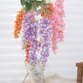thumbnail image 6 of Artificial Flowers Silk Wisteria Vine Fake Silk Hanging Rattan Flower For Wedding Party Garden Outdoor Greenery Home Wall Decor, 6 of 10