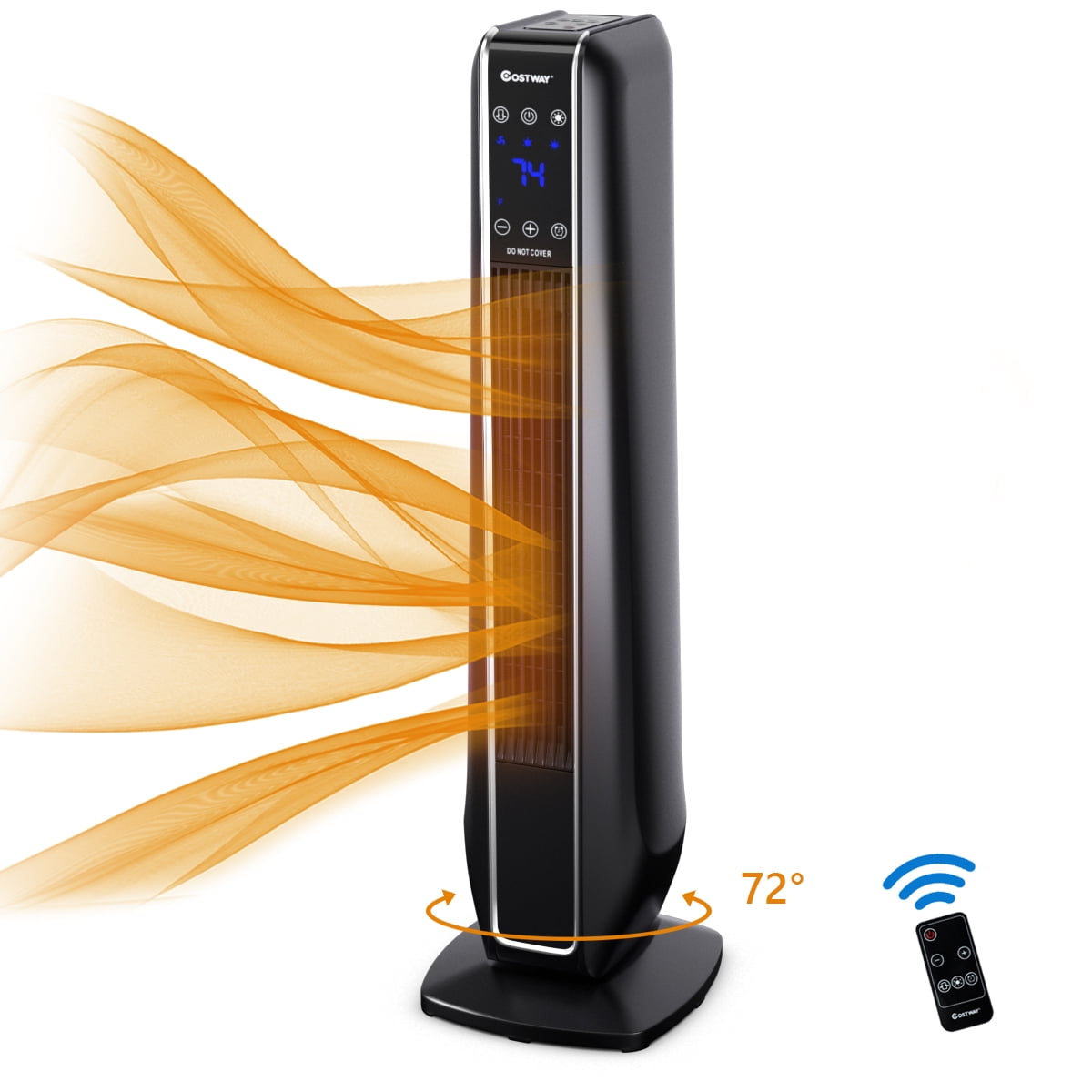 oscillating tower heater with remote