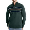 thumbnail image 1 of GigrtiJin Pull à Quart de Zip pour Hommes Manches Longues Col Montant Pull Rayé Mode Décontracté Confortable, 1 of 8