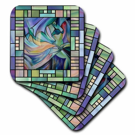 3dRose Art deco Dancer - dance, dancing, belly dance, bellydance, oriental dance, middle eastern dance, , Soft Coasters, set of 4