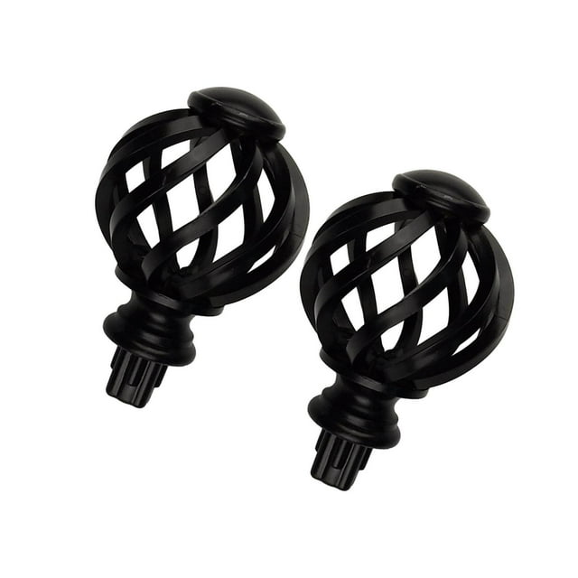 serony 2 Pcs Embouts de Tringle à Rideau 3/4 Pouce Remplacement pour Salon Noir Ajouré