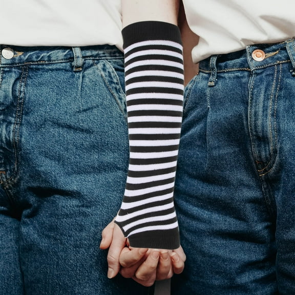 HOOWIFFY 6 Pairs Women's Lightweight Cotton Arm Sleeves for Winter Biking and Outdoor Sports