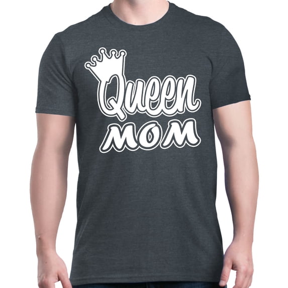 Shop4Ever Men's Queen Mom Crown Mother's Day Graphic T-shirt