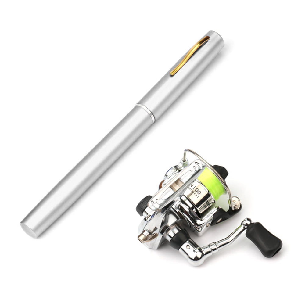 Fishing Rod Reel Telescopic Portable Alloy Mini Spinning Combo Tackle Kit Set 