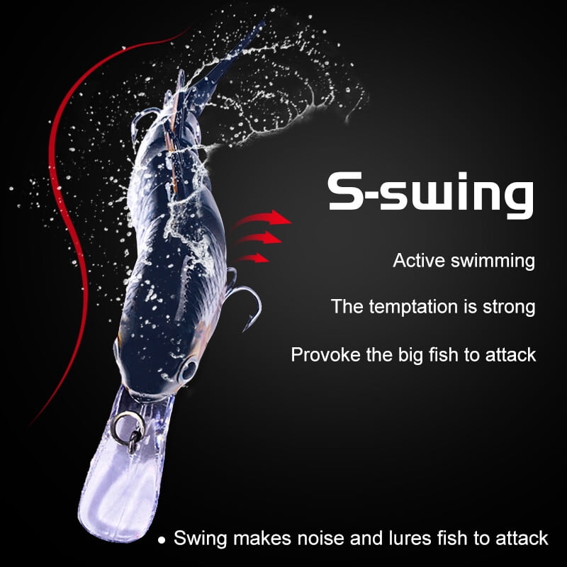 8PCS Multi Jointed Fishing Lures Swimbait Minnow Bait 6 Segment Crankbaits