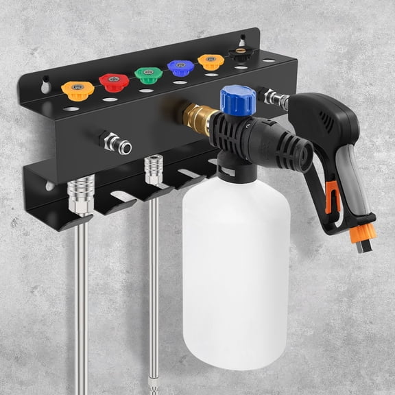 Tmwefusc Wall Mount Foam Cannon Holder, Pressure Washer Gun Holder,1/4'' Pressure Washer Accessories Storage Rack